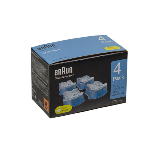 Braun Shaver Clean and Renew Cartrige CCR4 81667757. Pack of 4