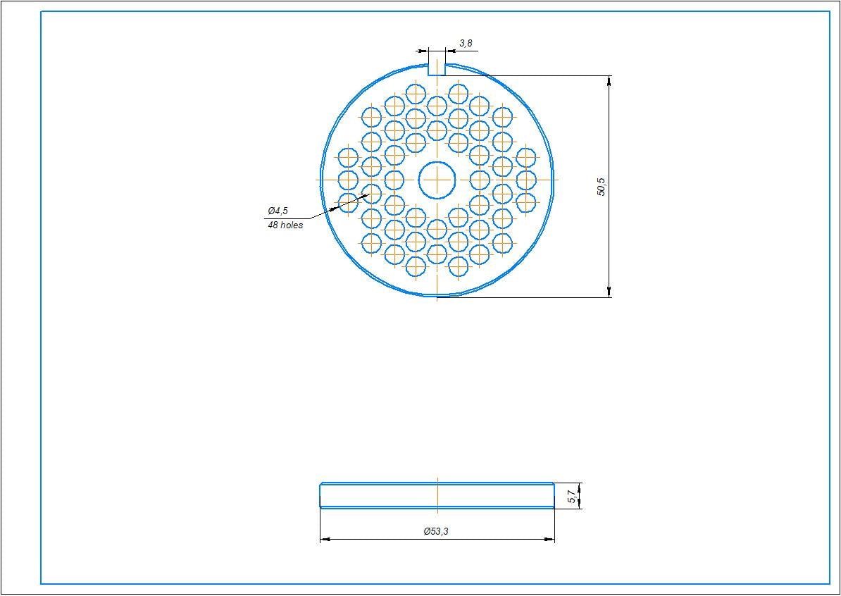 Braun Meat Grinder Perforated Disc 4.5mm 67000907