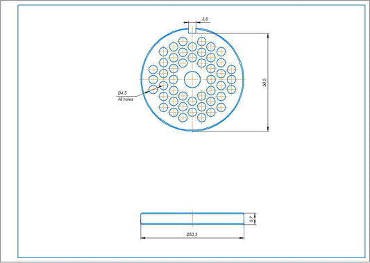 Braun Meat Grinder Perforated Disc 4.5mm 67000907