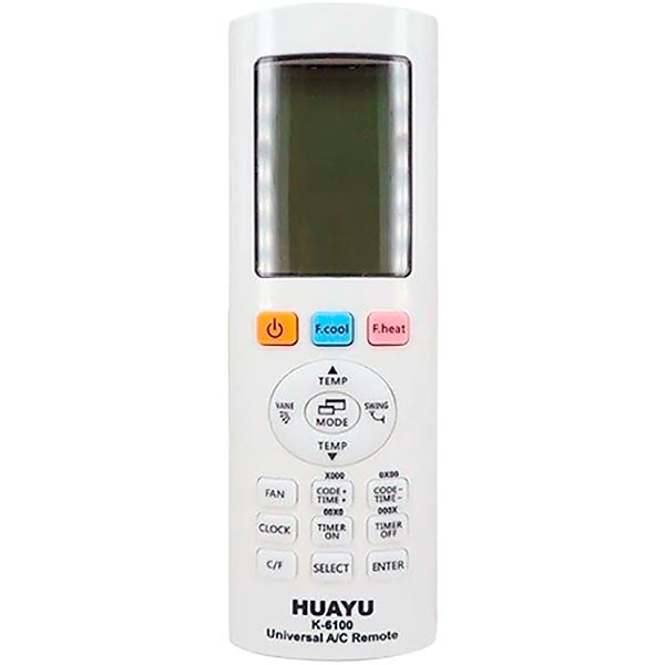 Huayu Universal Air Conditioner Remote Control K-6100 (4000 codes)