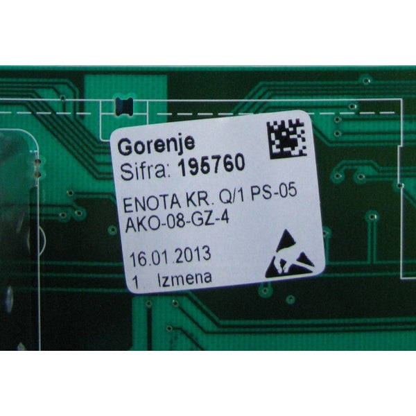 Gorenje Washing Machine Control Unit 195760