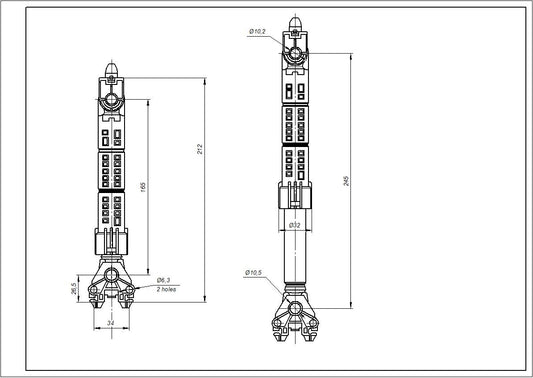 Drum Shock Absorber for Washing Machine Compatible with Whirlpool 481246648088 ANSA 120N L=170-265mm