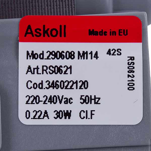 Askoll Washing Machine Pump 30W M114 290608 RS0621