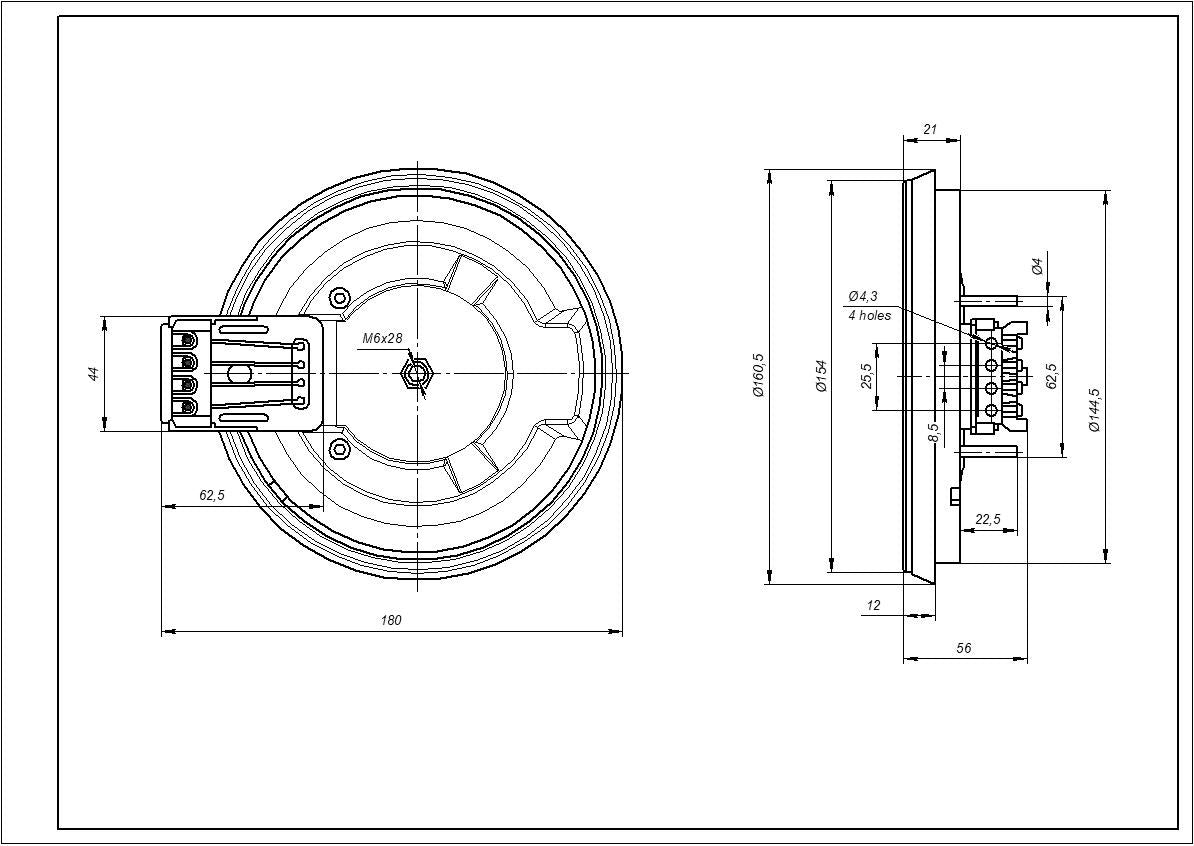 Hotplate Element D=145mm 1000W Compatible with Nord 346971000001