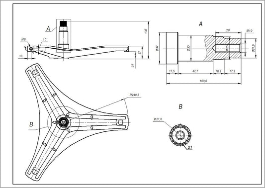 LG Drum Spider (Flange Shaft) COD.727 EBI For Washing Machine