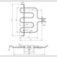 Oven Grill Upper Heater 2000W Compatible with Candy 42802244