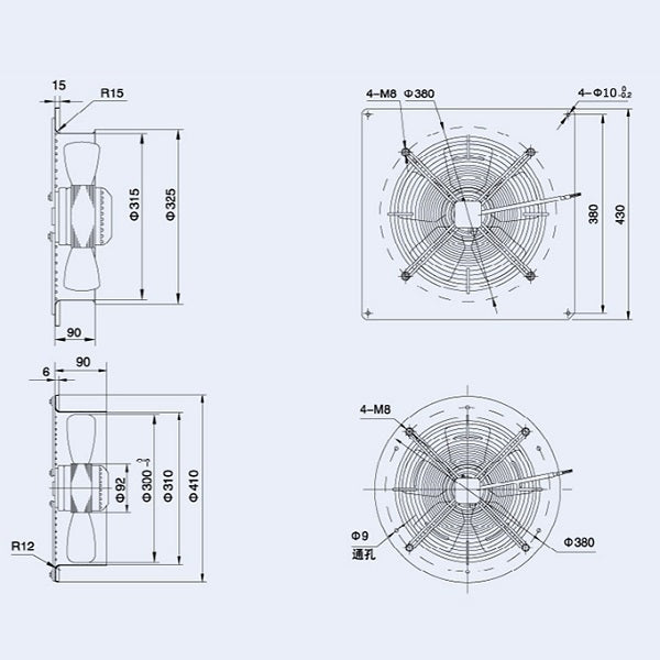 Axial Fan Weiguang YWF4E-300-S-92/35-G 220V 1350rpm 1664 m3/h