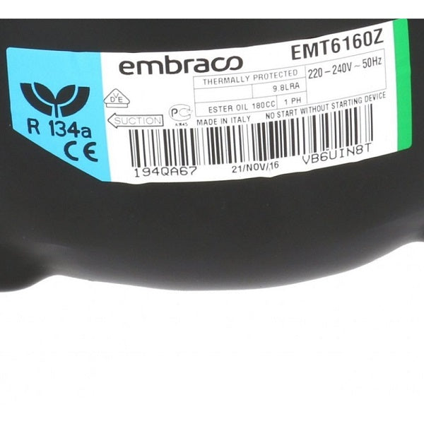 Embraco Aspera Hermetic Compressor EMT6160Z R134a 732W