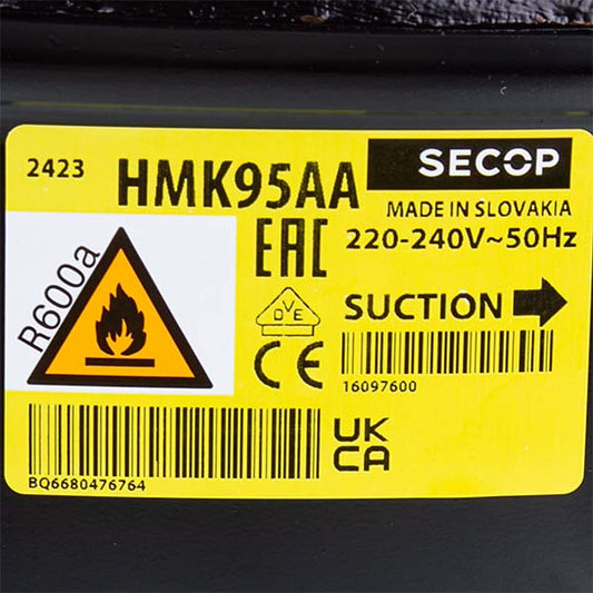 Hermetic Compressor SECOP (DANFOSS) HMK95AA R600a 167W (with start relay ZAF5)