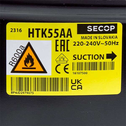 Hermetic Compressor SECOP (DANFOSS) HTK55AA R600a 93W (with starting relay ZHF0)