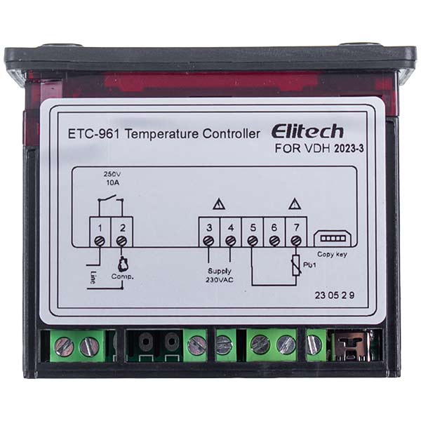 Controller Elitech ETC-961 (microprocessor 1 sensor) 220V 8A