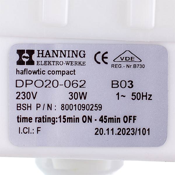 Bosch 00146083 PumpHanning 30W DP020-062 for Washing Machine