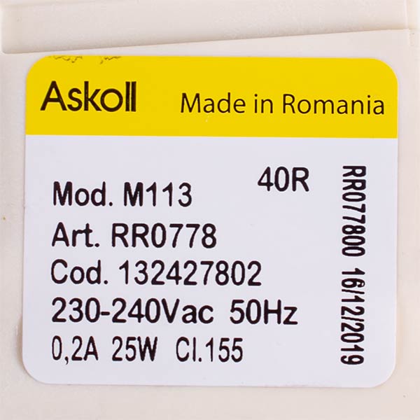 Electrolux 1460573205 Pump Askoll 25W M113 252421 for Washing Machine