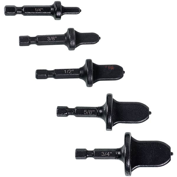 Drill set for pipe flaring (5 pcs.) D= 1/4'' 3/8'' 1/2'' 5/8'' 3/4''