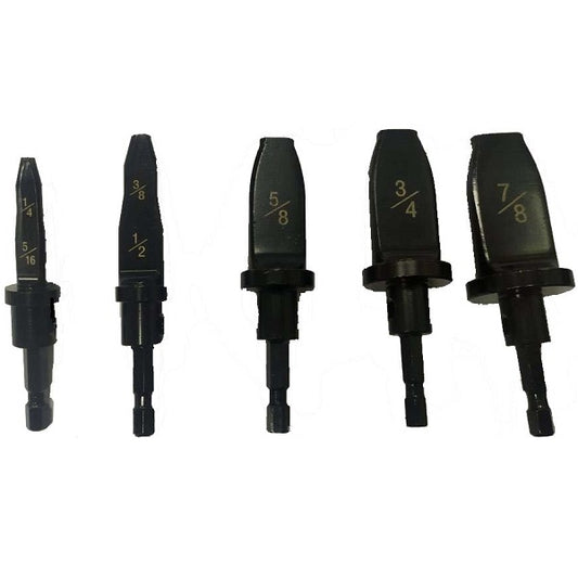 Drill set for pipe flaring (5 pcs.) D= 5/16” 1/2" 5/8” 3/4" 7/8”