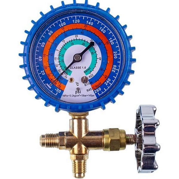 Manometric manifold 1-valve CT-466G (R-404 R-22 R-134 R-407) + hoses 2pcs