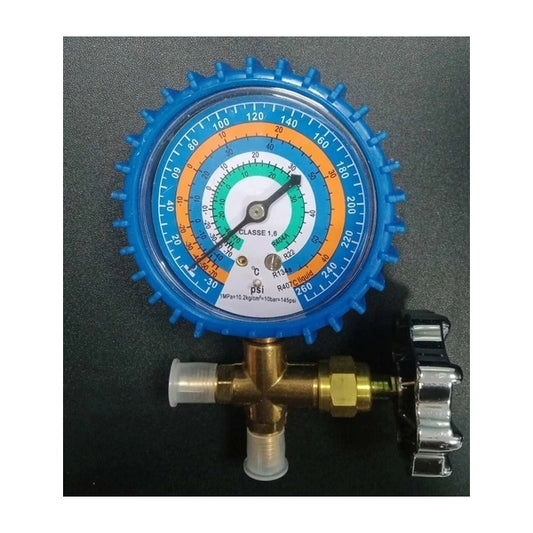 Manometric manifold 1-valve CT-466GFL (R-404 R-22 R-134 R-407) + hoses 2pcs