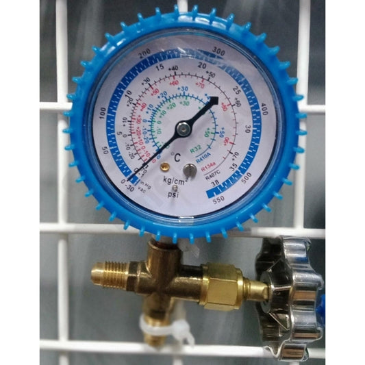 Manometric manifold 1-valve WJ-466G (R-32 R-410 R-134 R-407) + hoses 2pcs