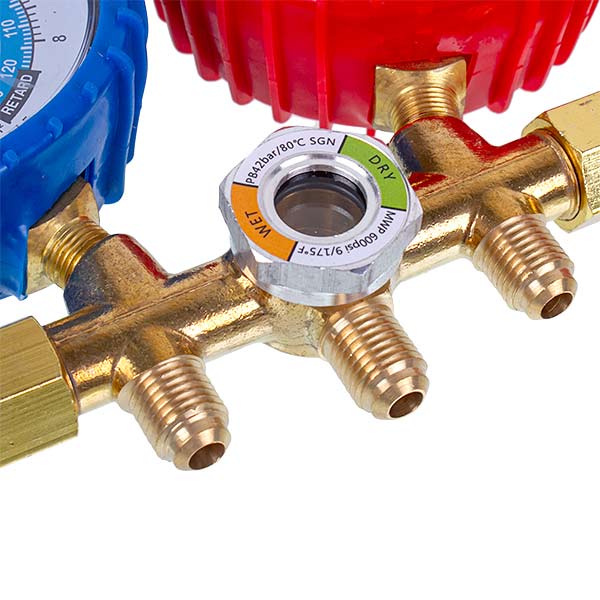 Manometric manifold 2-valves XM-R536G R-134 (R-22 R-404 R-12) + hoses 3pcs