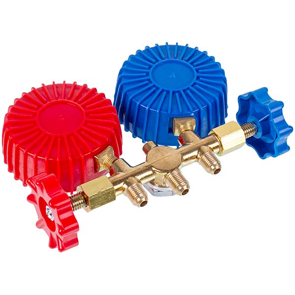 Manometric manifold 2-valves XM-R536G R-134 (R-22 R-404 R-12) + hoses 3pcs