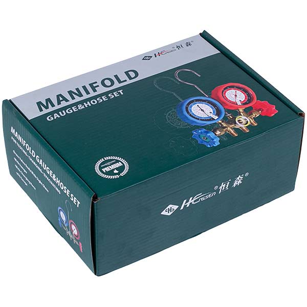Manometric manifold 2-valves XM-R536G R-22 (R-12 R-502) + hoses 3pcs