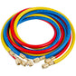 Set of filling hoses B372-S (3 pcs, 1800mm 1/4''-1/4'' SAE) for freon R-22 R-134 R-502