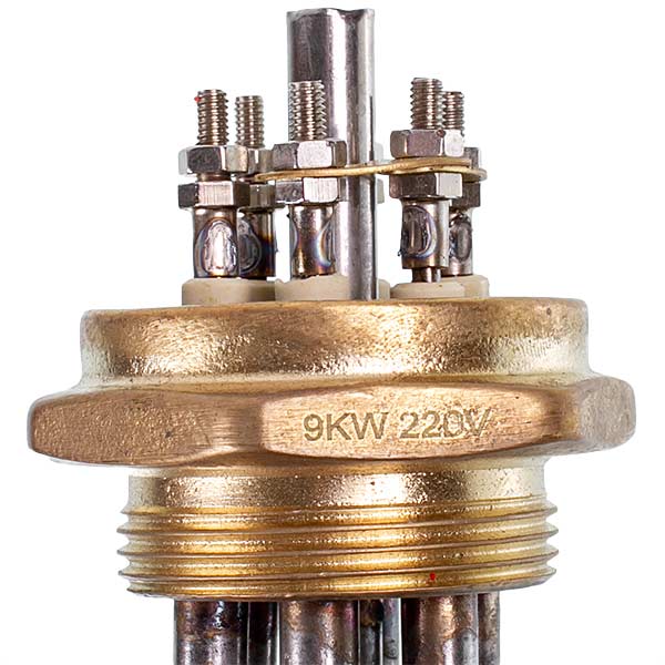 Electric Boiler Heating Elements Block 9kW 220-380V L=325mm nut 1 1/2" (48mm)