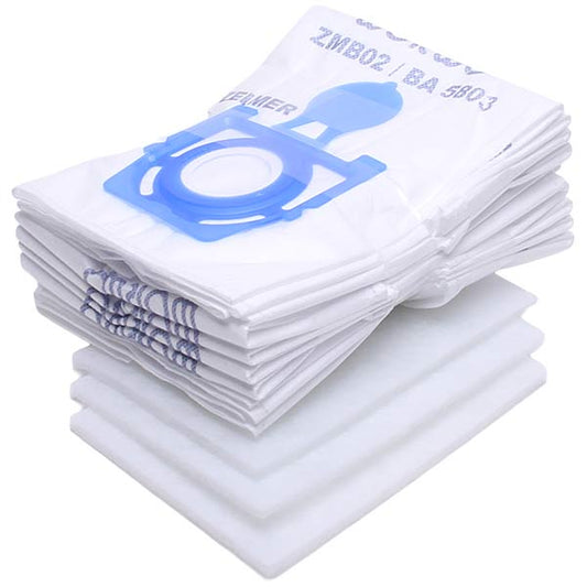WORWO Vacuum Cleaner Microfiber dust bag set Compatible with Zelmer ZMB02X12K
