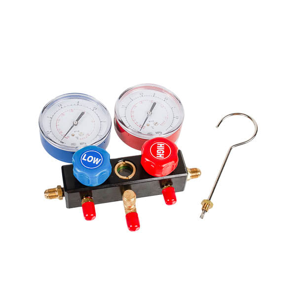Two-valve Manifold HЅ-410A-P Whicepart with pressure gauge + glass + 3 hoses