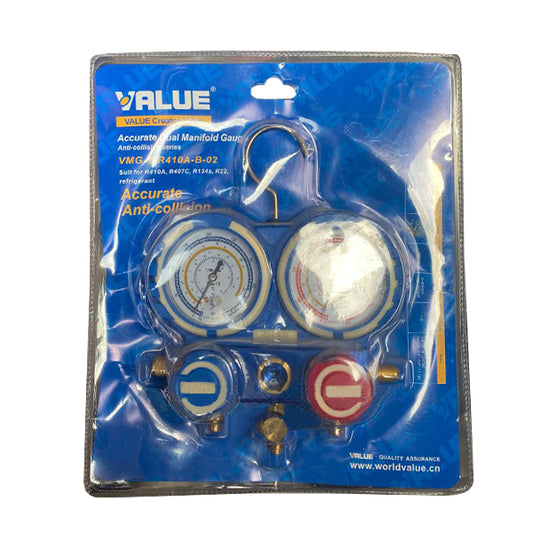 Manometric manifold 2-valves VALUE VMG -2 R410A-B + hoses (3pcs)
