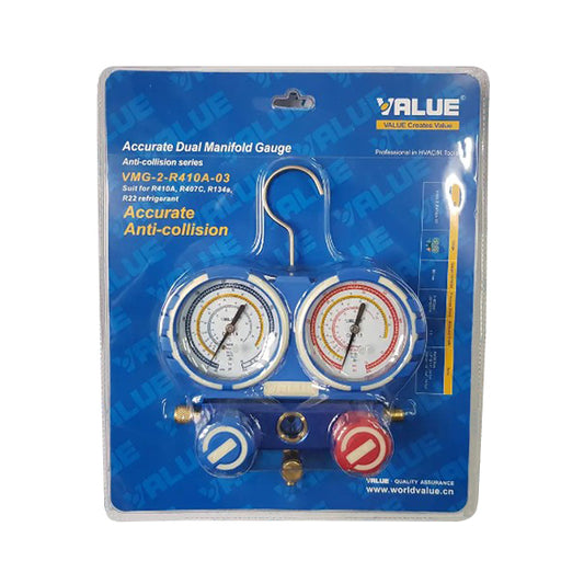 Manometric manifold 2-valves VALUE VMG -2 R410A-03 + hoses 900mm R410 R407 R404