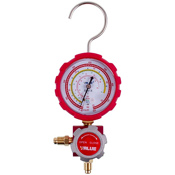 Manometric manifold 1-valve VALUE VMG-1-U-H Type 2 (R410 R407 R22 R134)