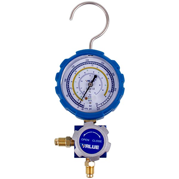 Manometric manifold 1-valve VALUE  VMG -1-U-L Type 2 (R410 R407 R22 R134)