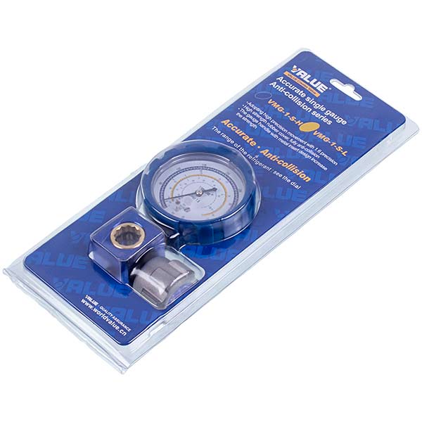 Manometric manifold 1-valve VALUE  VMG -1-S-L Type NEW (R32 R22 R410a) low pressure