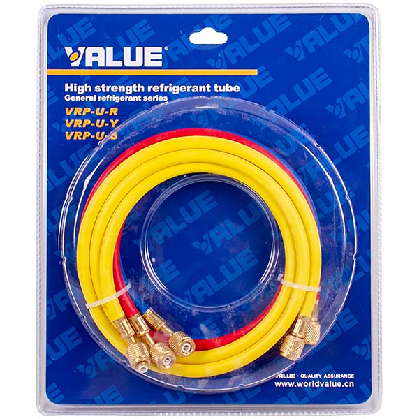 Filling hose set VALUE  (3 pcs.x1500mm 1/4'' SAEx1/4'' SAE) for R22 freon