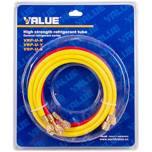 Filling hose set VALUE  (3 pcs.x1500mm 1/4'' SAEx1/4'' SAE) for R22 freon