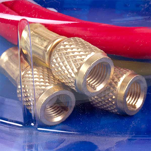 Filling hose set with tap (3 pcs.x900mm 1/4''-5/16''SAE) for R410 freon VALUE