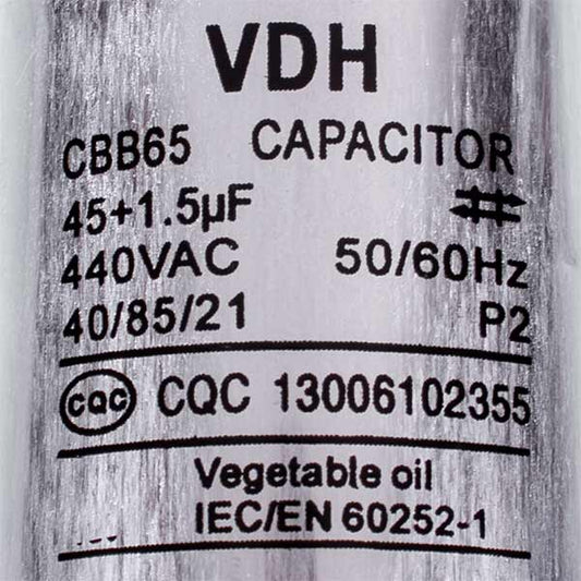 Capacitor VDH  45+1,5uF 450V CBB65