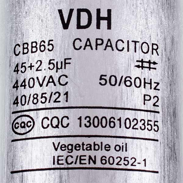 Capacitor  45+2,5uF 450V CBB65
