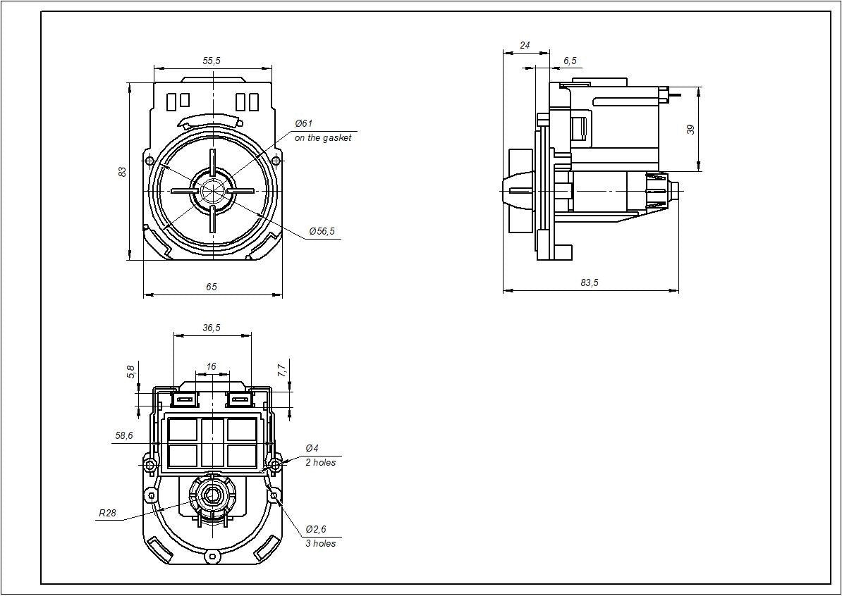 Askoll T2121 Washing Machine Pump 25W