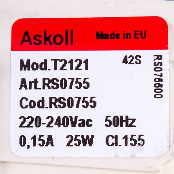 Askoll T2121 Washing Machine Pump 25W