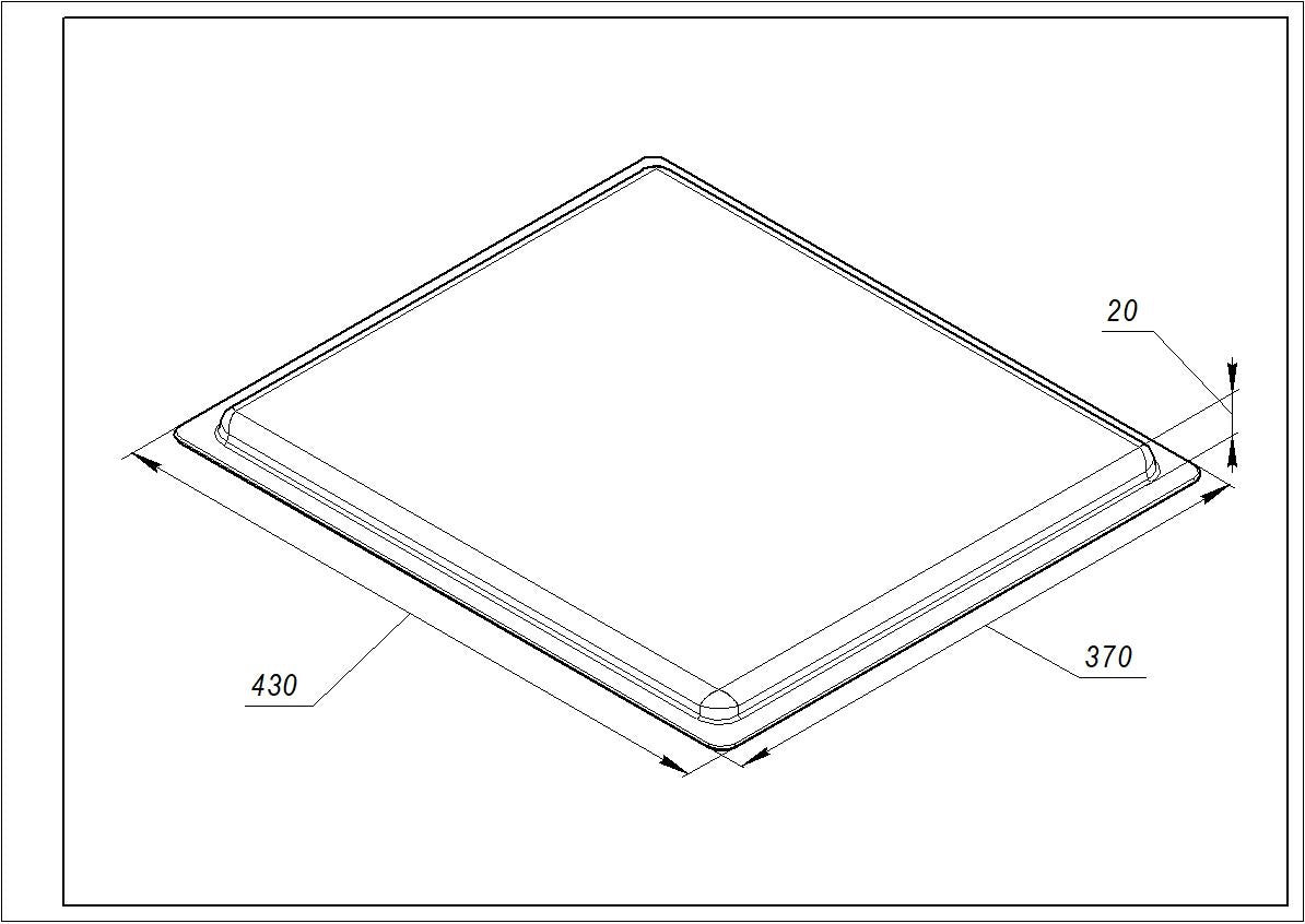 Hansa 9056606 Baking Tray for Oven 430x377x25mm