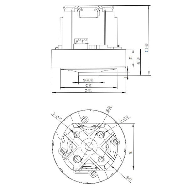 Koolwen KW45349VCM Vacuum Cleaner Motor 1600W
