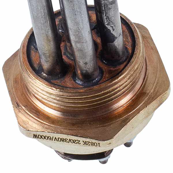 Electric Boiler Block of Heating Elements 6kW 220-380V L=285mm nut 1 1/2" Koolwen