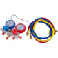Manometric manifold 2-valve SBF-L-03 R134A (R410A R404A R22 R134A) + hoses 3pcs.x900mm