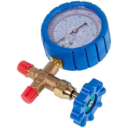 Manometric manifold 1-valve DBF-T-466LGH (R-22 R-410A R-134A R-404A) low pressure