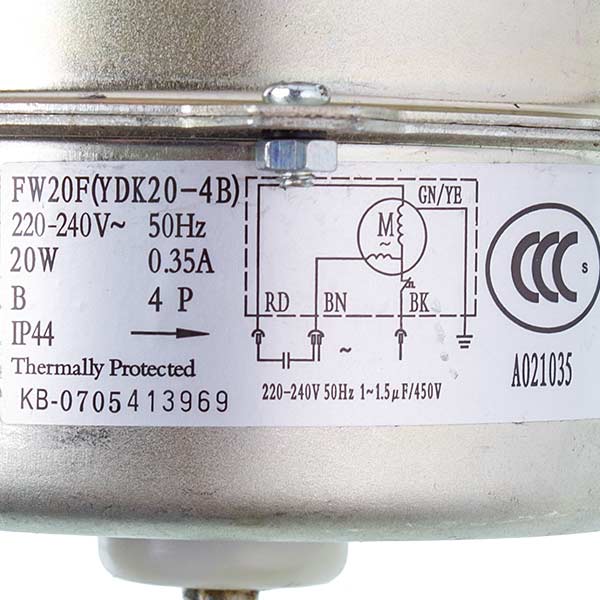 Air Conditioner Outdoor Unit Fan Motor Cooper&Hunter (C&H) 1501315604 FW20F(YDK20-4B) 20W 220-240V 0.35A