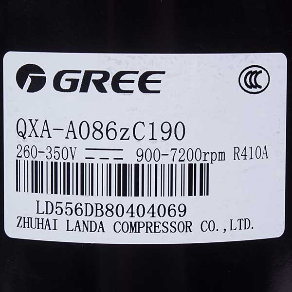 Cooper&Hunter (C&H) 0010322402 Air Conditioner Compressor GREE 9-12'' QXA-A086zC190 R410A 260-350V