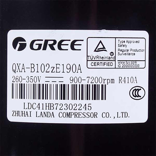 Air Conditioner Compressor Cooper&Hunter (C&H) 00103388 QAX-B102zE190A R410A 260-350V Gree 18"