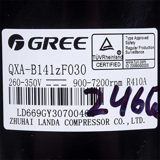 Air Conditioner Compressor Cooper&Hunter (C&H) 00105246G 18" QXA-B141zF030 R410a 260-350V Gree